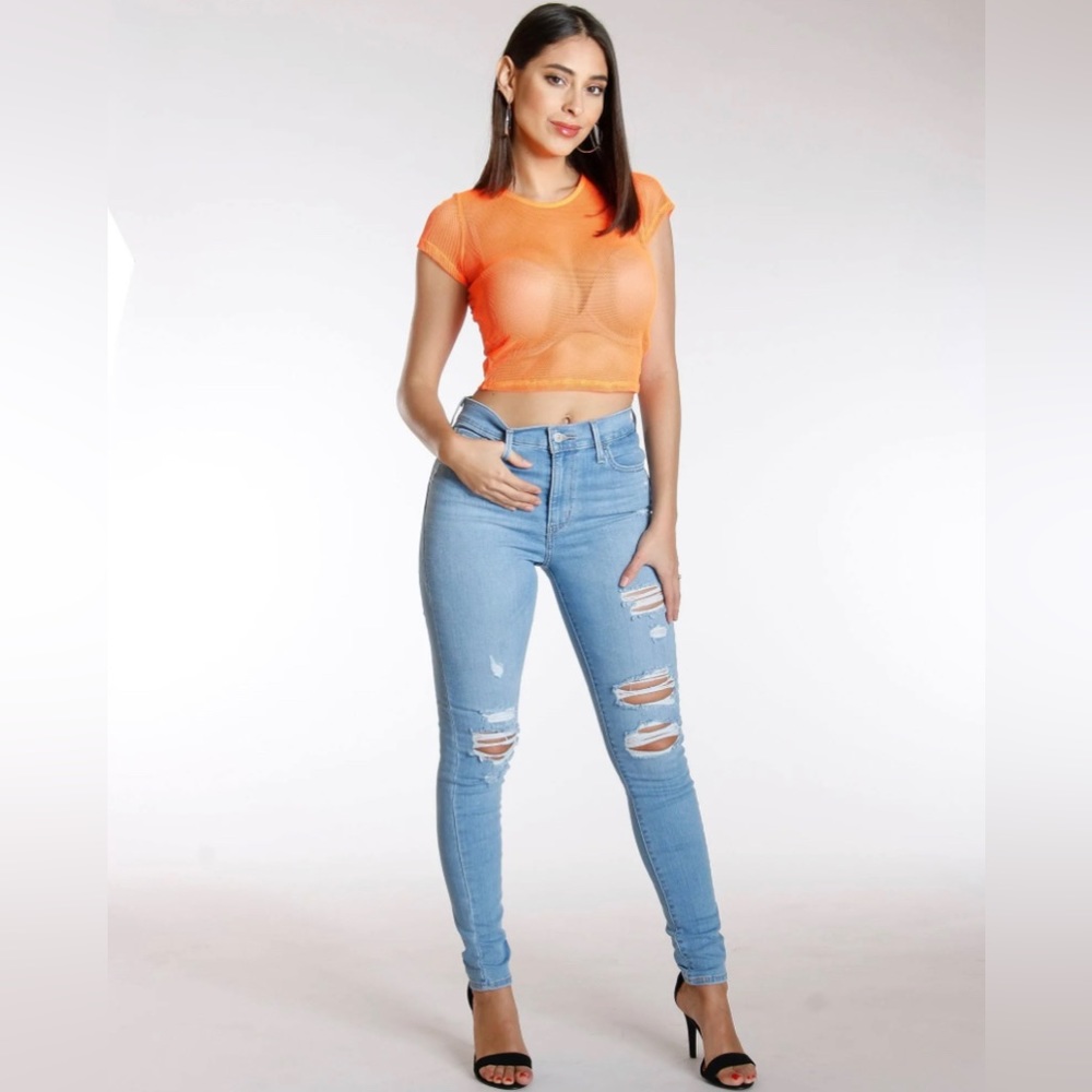 Levi’s 720 High Rise Super Skinny Distressed Jeans